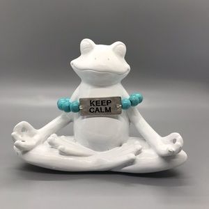 Gorgeous Turquoise "Keep Calm" Stretch Bracelet